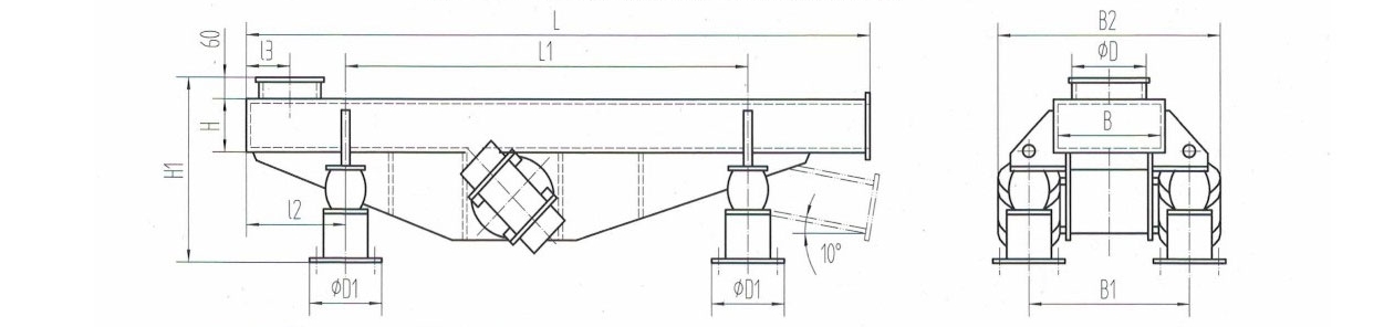 SZC振動輸送機(jī)安裝簡圖-河南振江機(jī)械